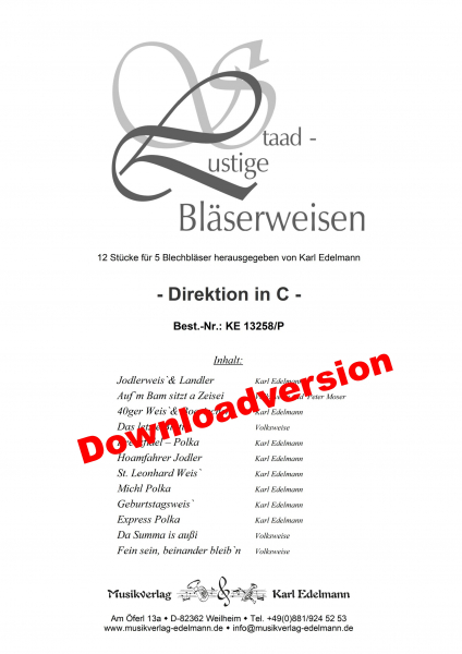 Staad - lustige Bläserweisen - Zusatzstimmen Download